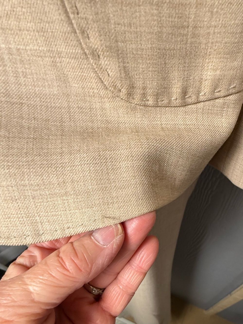 Banana Republic Tan Wool Silk Professional Business SuitJacket 8 Pants 10 - Picture 6 of 11